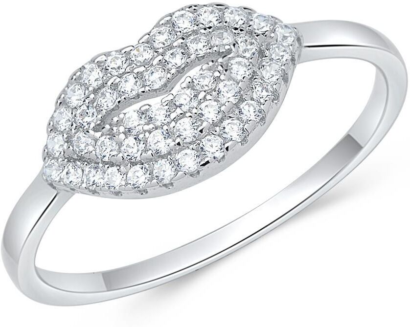 Unique 925er silber Ring Kuss mit Zirkonia Lippen