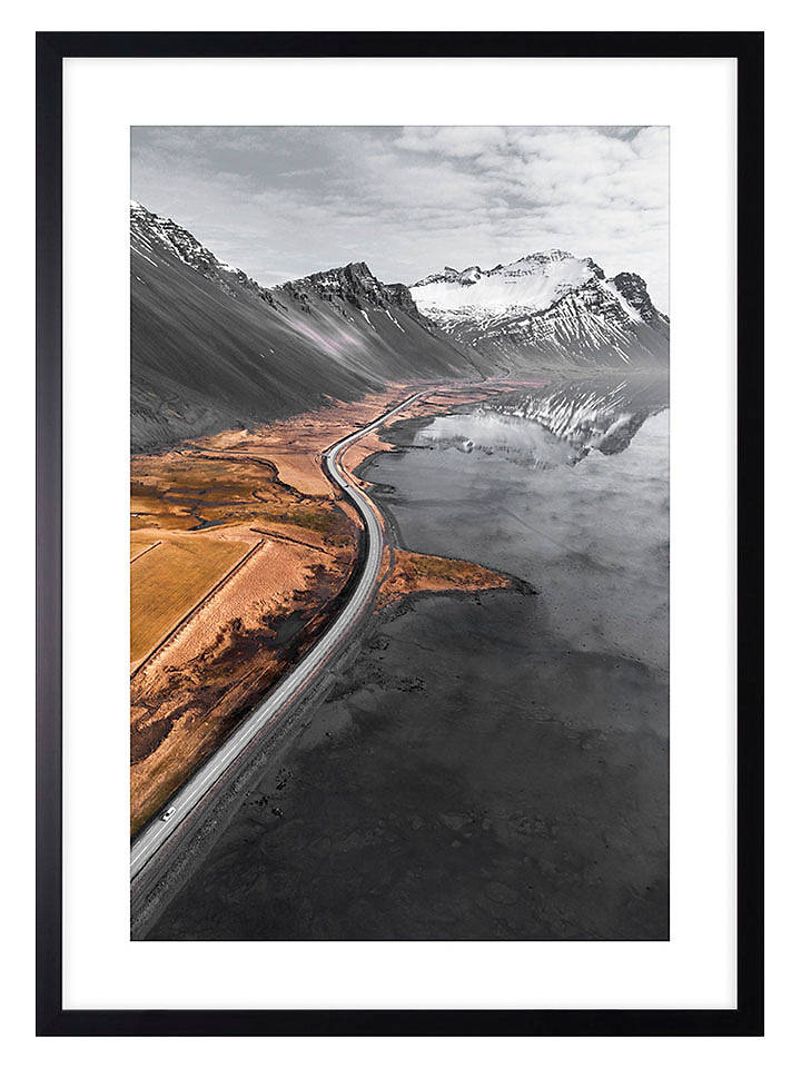 Ars Longa Gerahmter Kunstdruck "Long Road On The Water" - (L)70 x (B)50 cm - onesize