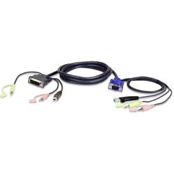 ATEN KVM Adapter [1x VGA-Stecker, USB 2.0 Stecker A, Klinkenstecker 3.5 mm, Klinkenstecker 3.5 mm - 1x DVI-Stecker 18+5pol., USB 2.0 Stecker B, Klinkenstecker 2L-7DX2U
