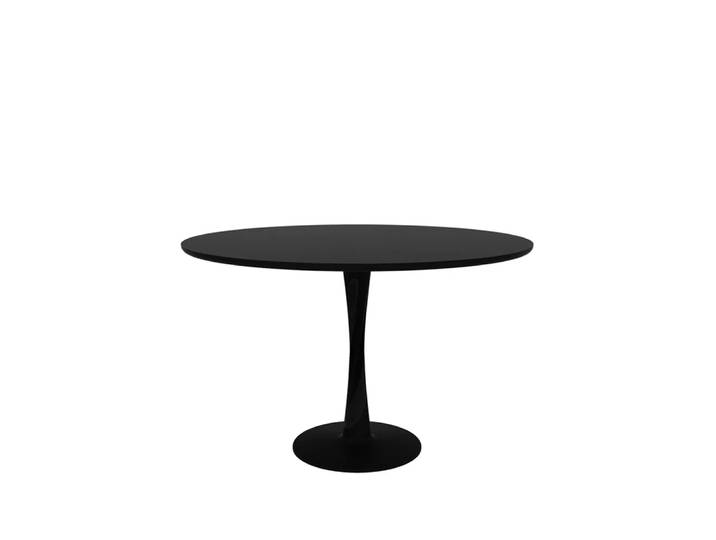 Ethnicraft Torsion-Esstisch Schwarz gebeizte Eiche, Ø127 cm