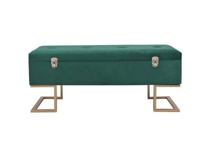 Bon plan  Banc avec compartiment de rangement - JILI HOT - Banquette de rangement 105cm Vert Velours Thome8336273