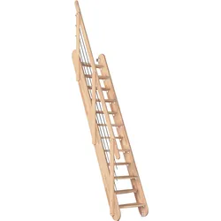 Dolle Raumspartreppe Bern 250-289cm Geschosshöhe Buche unbehandelt inklusive Geländer