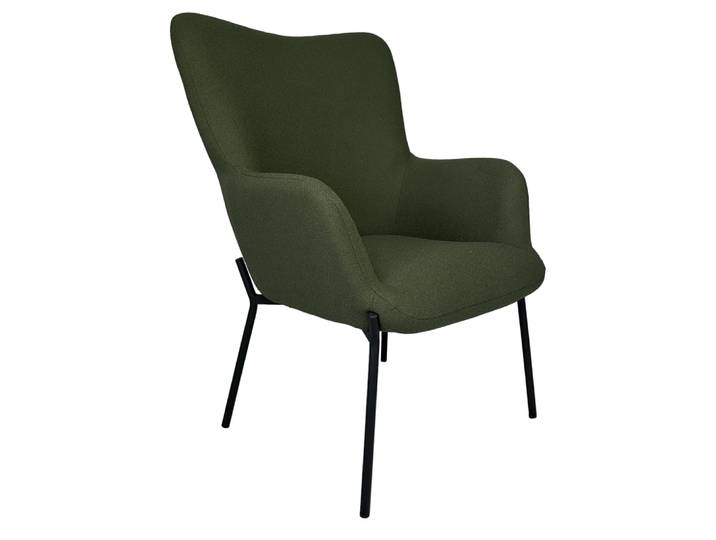 Fauteuil en tissu boucle vert kaki