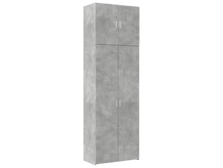 KKgypkn Highboard Betongrau 80x42,5x249 cm Holzwerkstoff Mit Griffen, Facher und Turen, Stauraum, Pflegeleicht, Vielseitig Einsetzbar