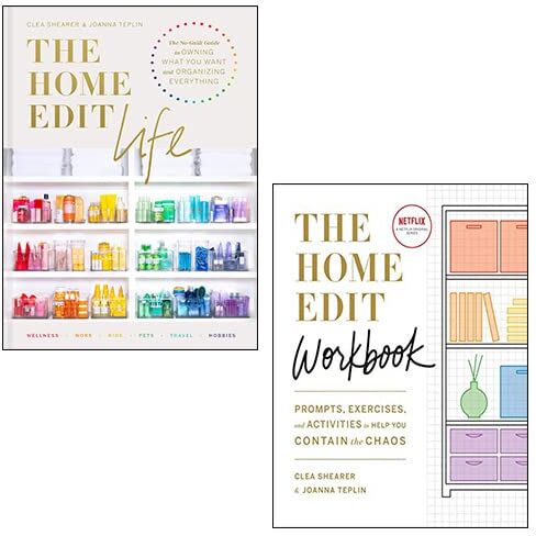 Mitchell Beazley The Home Edit Life & Workbook 2 Book Set by Clea Shearer & Joanna Teplin – Home Organisation & Decluttering Guide