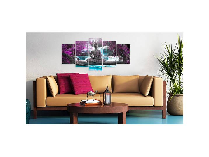 Tableau déco Waterfall and Buddha Lin Multicolore 100 x 50cm