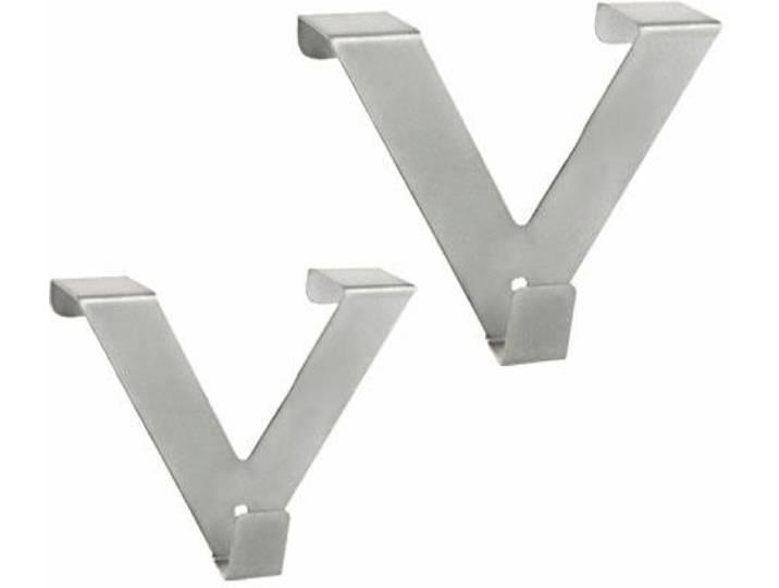 Gardinenhaken GOOD LIFE Riva Gr. 1, silber (silberfarben), B:6,5cm H:8cm, Metall, Gardinenbefestigungen, Gardinenhaken, V-Haken, zum Aufsetzen auf Fenster- und Türrahmen