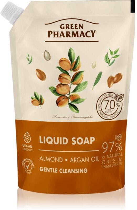 Green Pharmacy Almond & Argan Oil savon liquide mains recharge 460 ml