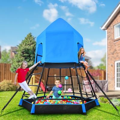 Klokick Jungle Gym with Platform and Tent, Climbing Dome Toys for Kids