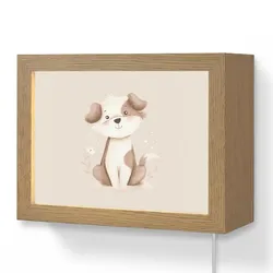WANDLEUCHTE Hund - Gefleckt - Braun Wandlampe 20x15 cm Wandlampe