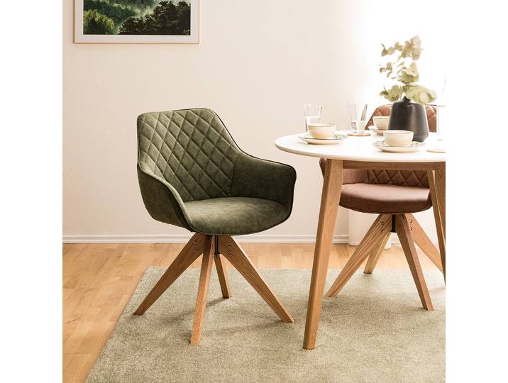 Armlehnenstuhl Pori II 60 x 80 x 62cm 2er Set Grün/Olivgrün