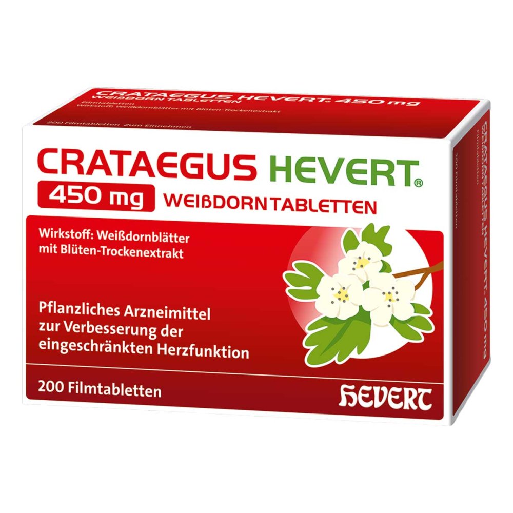 Hevert-Arzneimittel GmbH & Co. KG Crataegus Hevert 450 mg Weißdorntabletten 19483484