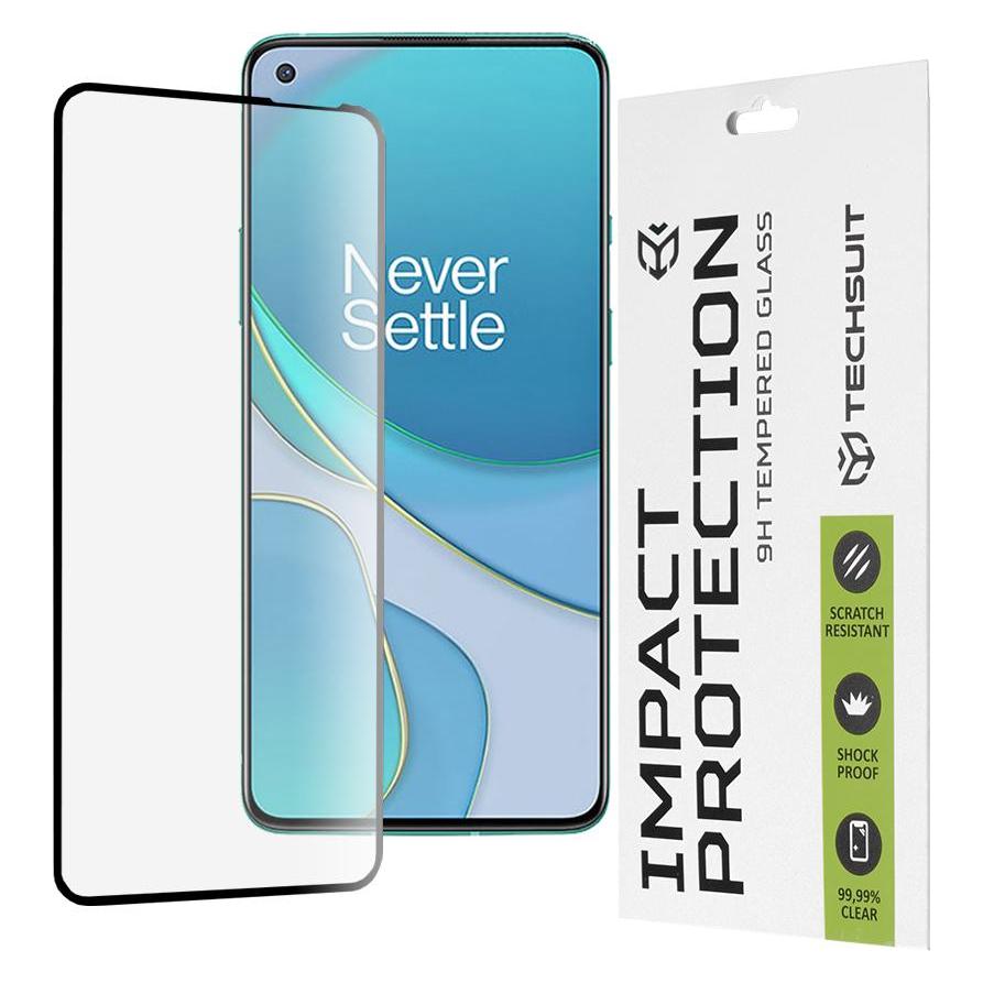 Techsuit - 111D Full Cover / Full Glue Glass - OnePlus 8T - Black (OnePlus 8T) (56364956)