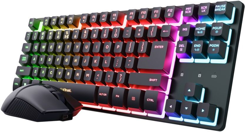 Tastiera e mouse Trust 25983 GXT 832 Thado Combo TKL Black