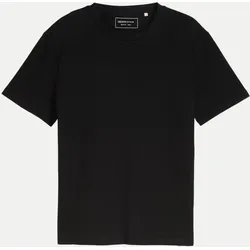 T-Shirt in Waffel-Optik Schwarz M