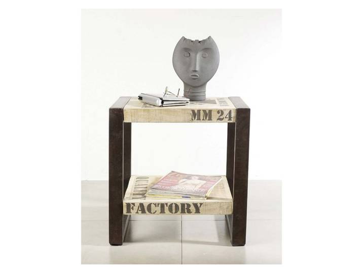 Beistelltisch Mango 50x40x50 natur bedruckt FACTORY #101