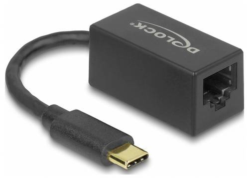 Delock USB-C, RJ45 Adapter [1x USB-C Stecker - 1x RJ45-Buchse] 66043 9cm mit LED