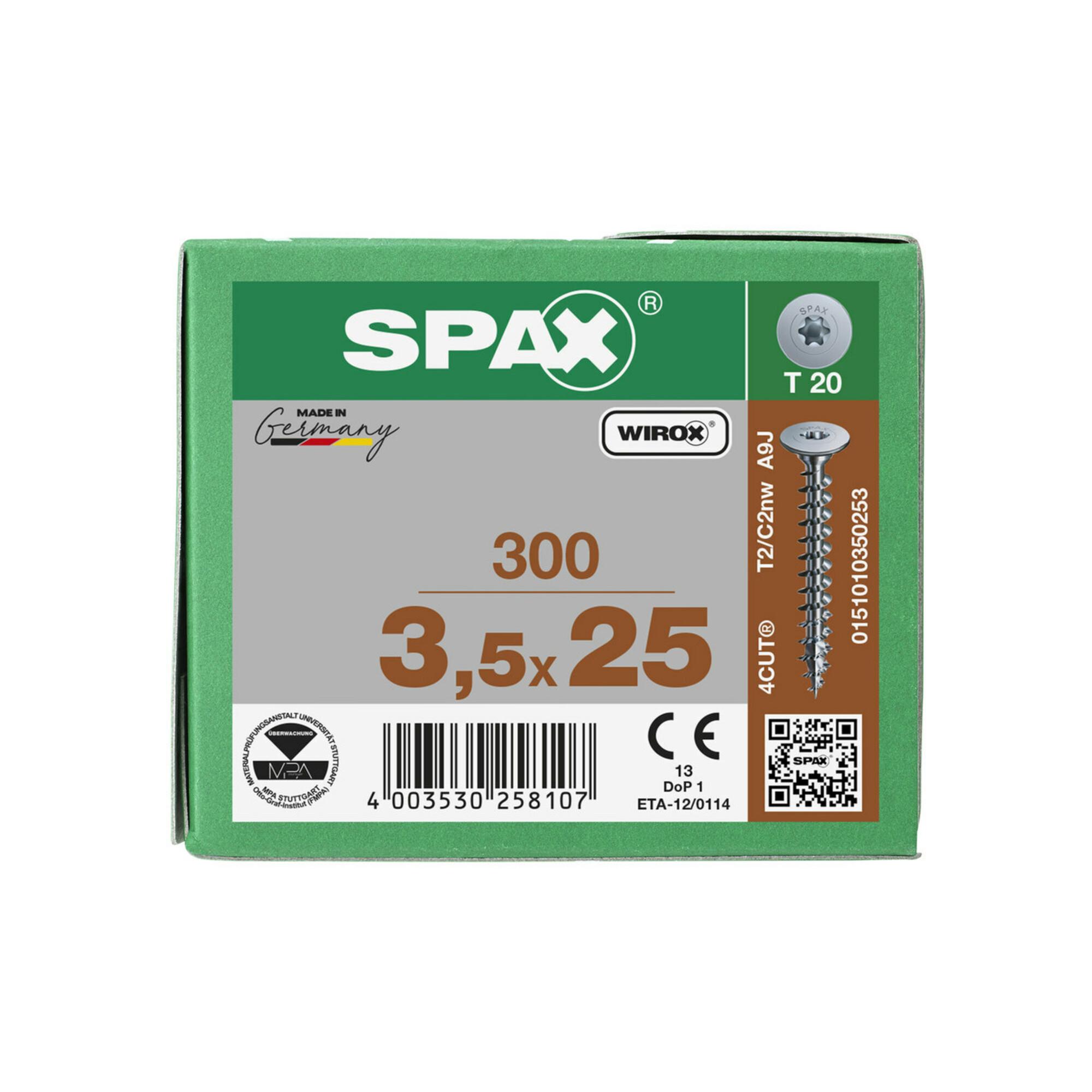 Spax Rückwandschrauben 3,5 x 25 ohne Linse T-STAR PLUS T10 VG (0151010350253)