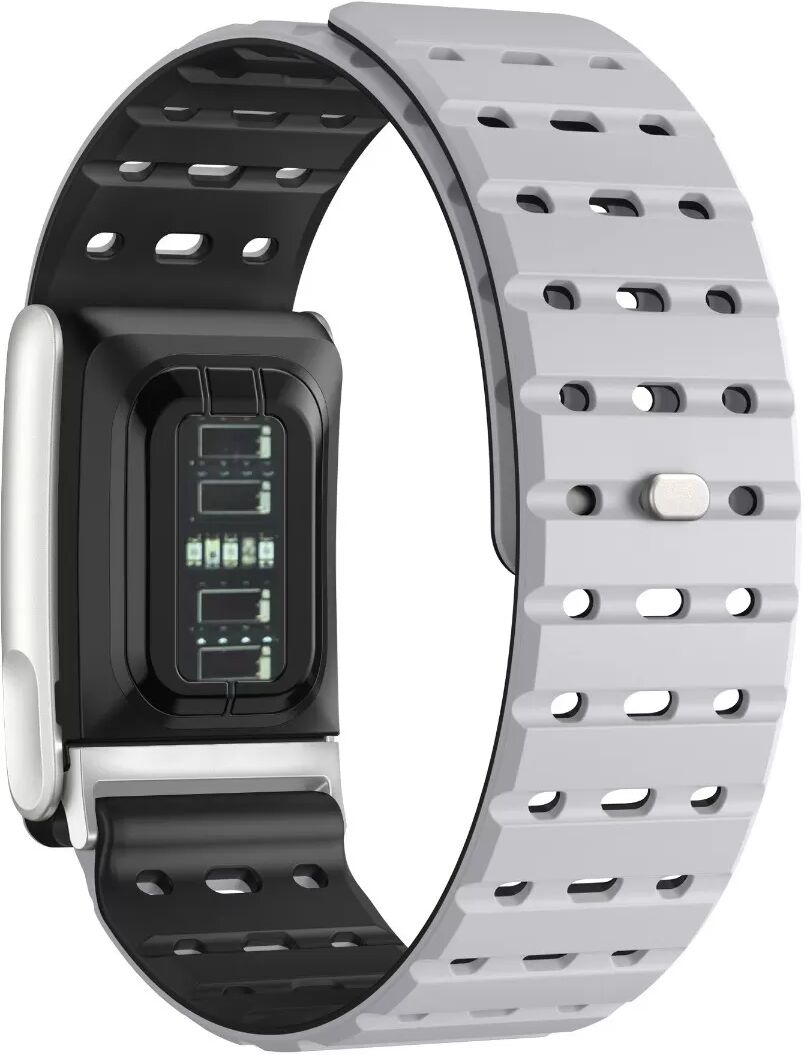 INF Atmungsaktives magnetisches Silikonarmband kompatibel mit Whoop 5.0 - Bequemes Ersatzarmband Schwarz+Grau
