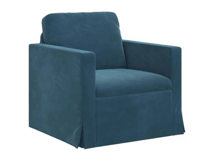 GHVBNMF Modulares Polstersofa Blau 78x78x80 cm Samtsessel Einzelsofa Eleganter Samtsessel mit ergonomischem Design und Holzarmlehnen. Fügt sich stilvoll in Wohnzimmer und Schlafzimmer ein.