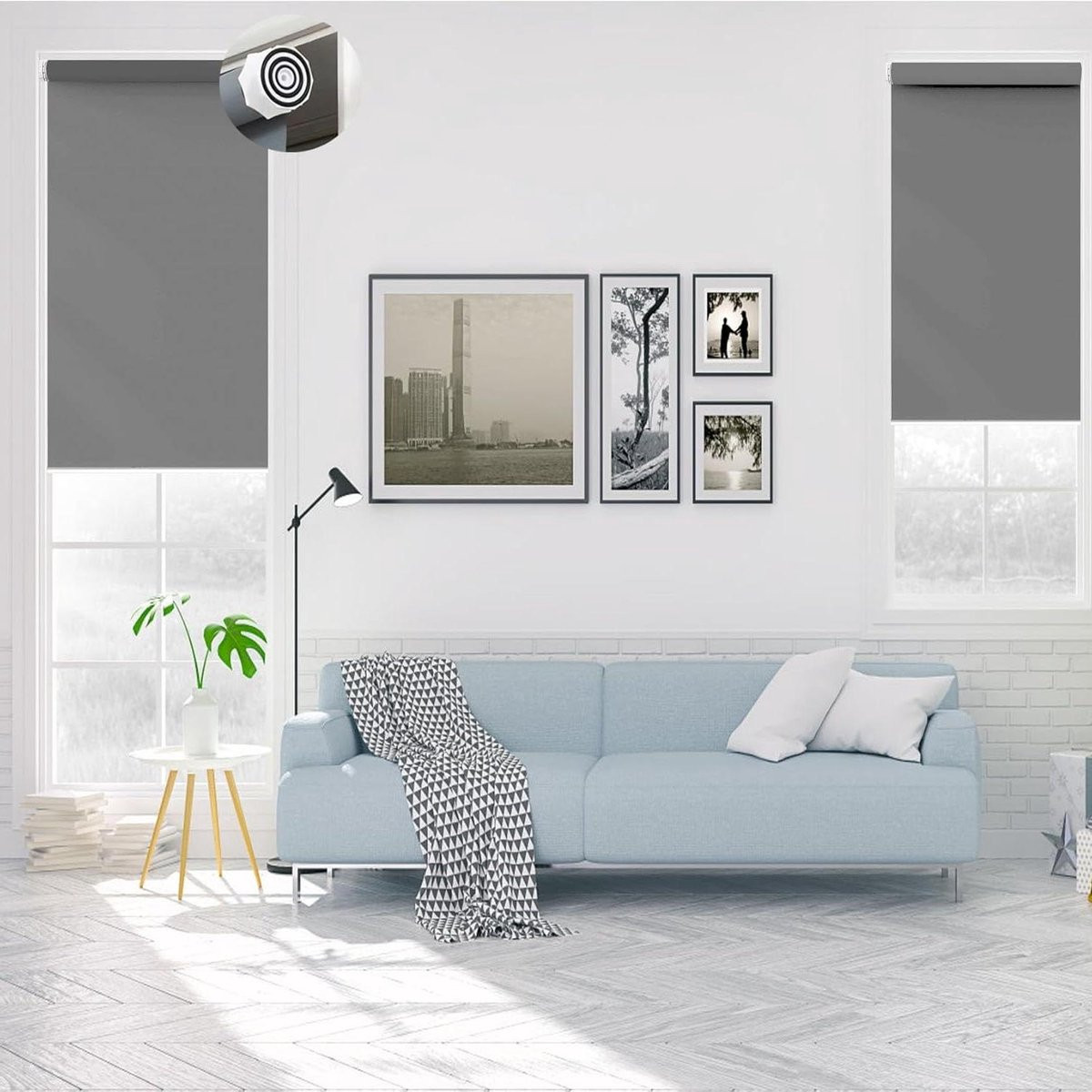 Horizontale Jaloezieën Lichtgrijs - Rolgordijn voor Privacybescherming - 35 x 80 cm
