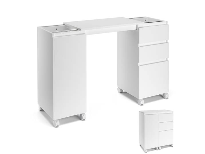 Schreibtisch GREYSON ausziehbar 66 - 121 x 38 x 76 cm weiss
