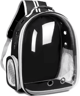 Inspire Picks Space Capsule Transparent Pet Backpack Carrier For Cats & Small Pets black one Size