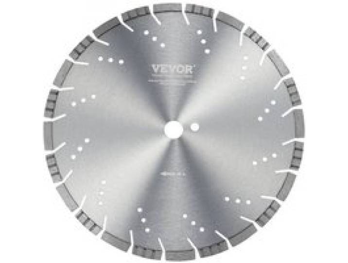 VEVOR Disque à Tronçonner Diamanté 350 mm, Disque Diamant Humide ou Sèche, Lame de Scie à Béton avec Dents Inclinées de 12 mm, Diamètre du Trou Central Universel 25,4 mm, pour Béton, Carrelage, Brique