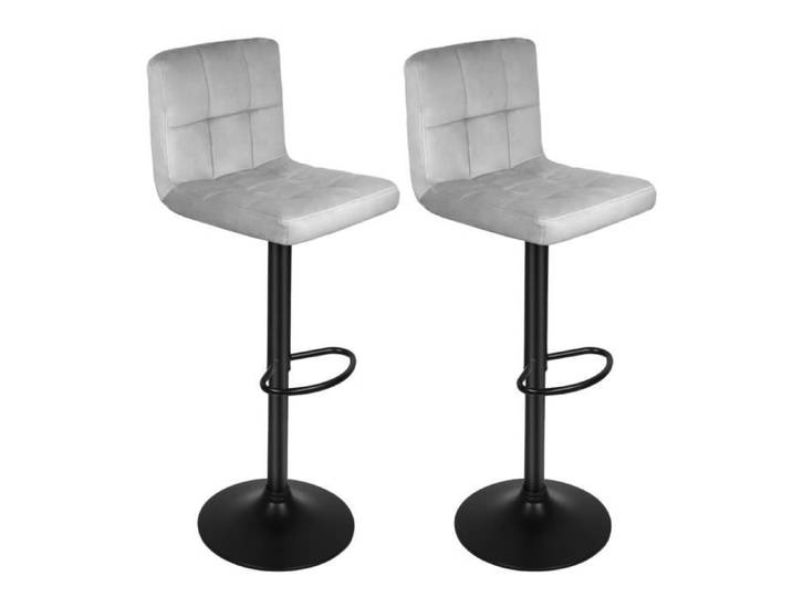 Tabourets de bar - SUPFINE - Lot de 2 - Gris clair - Réglables en hauteur - Style Scandinave