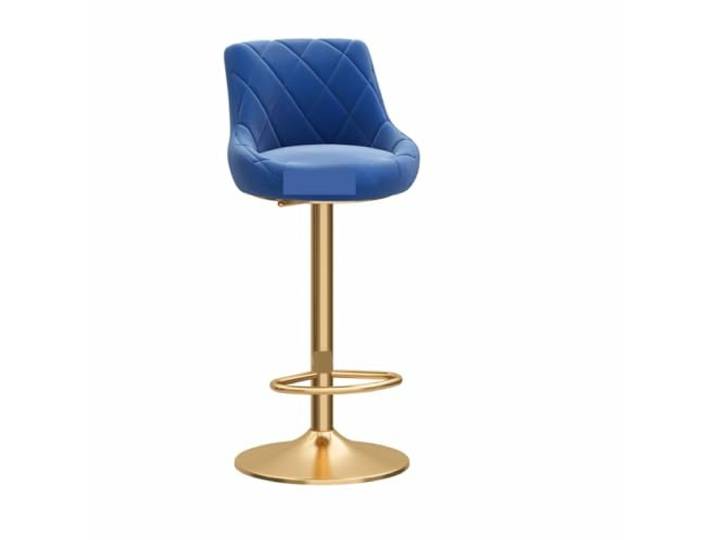 VNCdfhETs Barstuhl 2er Set Barhocker Verstellbarer Drehbarer Thekenhocker Samtstoff Barstuhl Mit Rückenlehne Küche Barhocker(Blue)