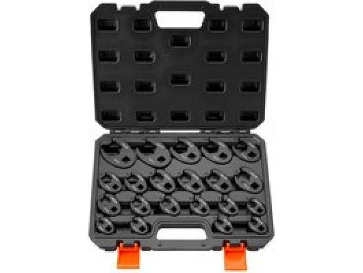 VEVOR Jeu 21 Clés à Patte d'Oie à Tuyauter Entraînement 1/2'' et 3/8'', Tailles Métriques, Clé à Fourche en Acier Allié 40Cr, Mallette de Rangement, Double Marquage, pour Entretien et Réparation Auto