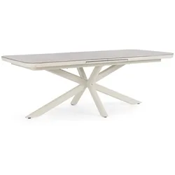 Gartenesstisch Pascal aus Aluminium und Stein, modern ausziehbar, pelikan beige, für 8–10 Personen