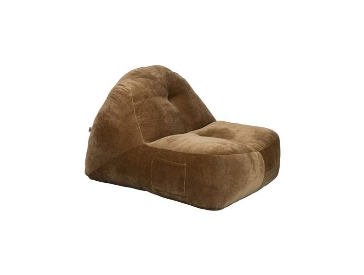 Fauteuil lounge en velours marron Tombag