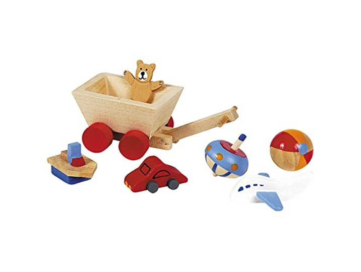 Goki 51938 - accessoires kinderkamer, 7-delig, poppenhuismeubel