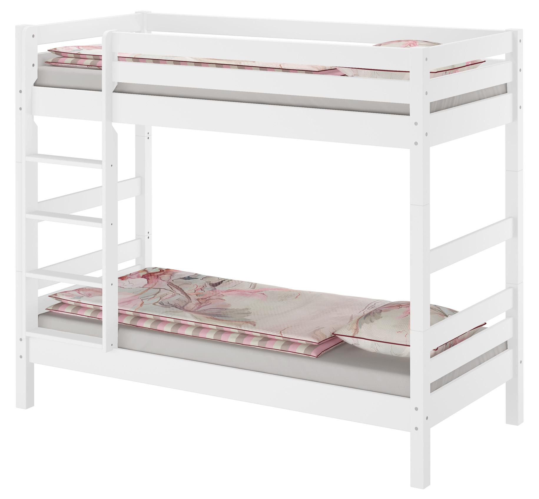 Etagenbett Massivholz Buche waschweiß 90x200 Stockbett mit wählbarem Zubehör V-60.17-09Wohne Zubehör