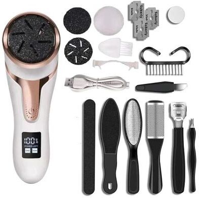 Uplift Essentials Rechargeable Electric Foot File & Callus Remover white And Tools