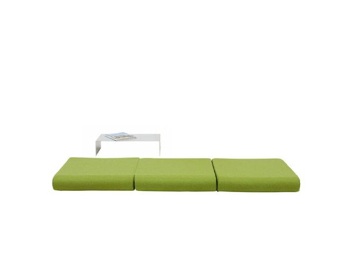 Softline Faltmatratze Bingo Filz grasgrün/Aluminium, Designer Michiel van der Kley, 65x12x65 cm