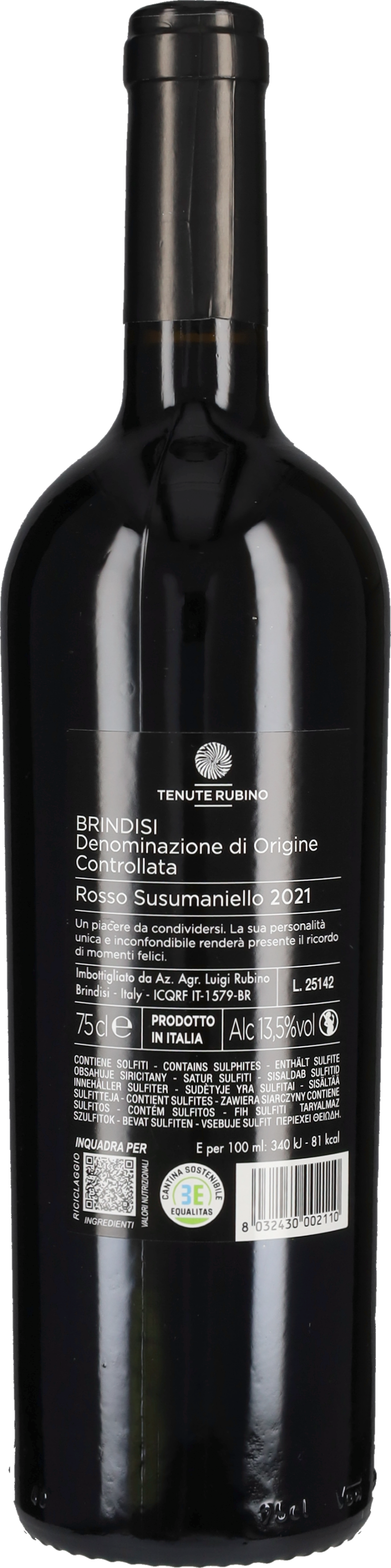 Susumaniello 'Oltremé' Tenute Rubino 2021