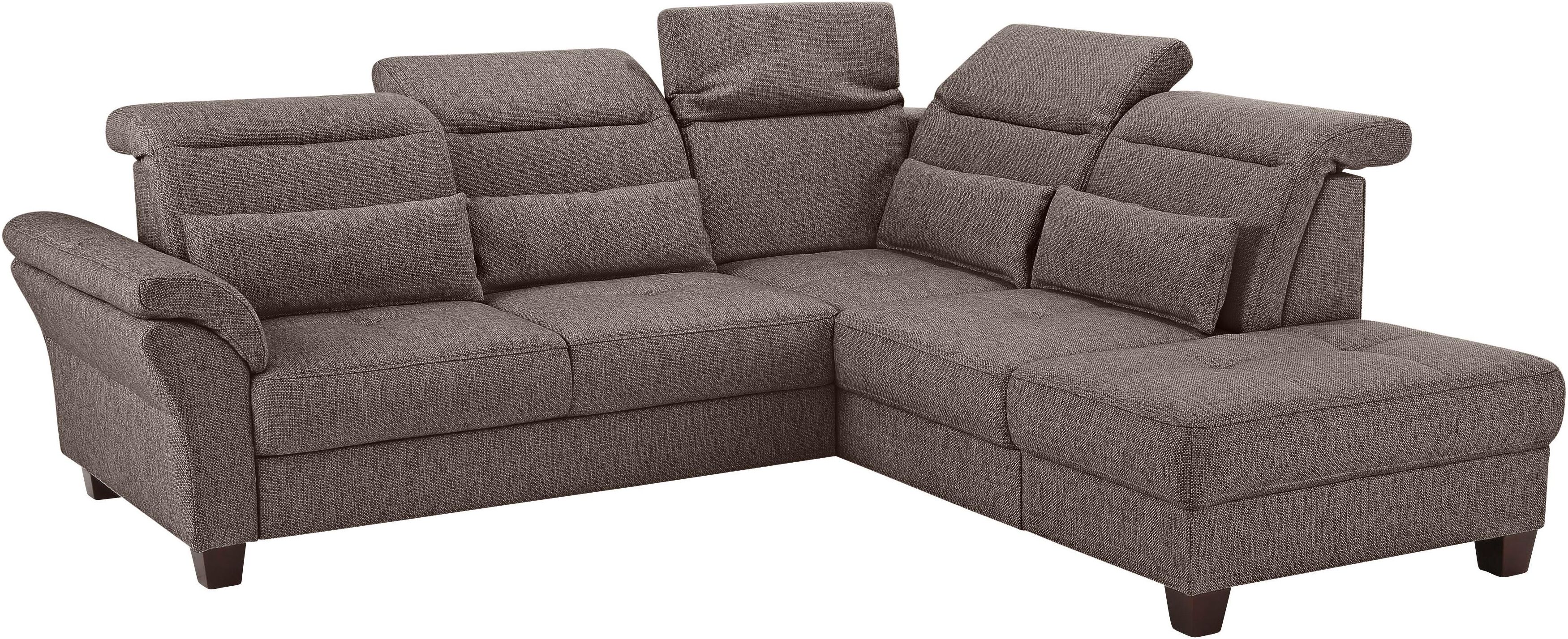 Ecksofa GOODPRODUCT "Solvei L-Form", braun, B:260cm H:104cm T:235cm, Luxus-Microfaser Lederoptik (100% Polyester);Struktur (100% Polyester);Luxus-Microfaser ALTARA NUBUCK (100% Polyester), Sofas, Ecksofa, wahlweise auch mit Kopfteilverstellung und Schlaff
