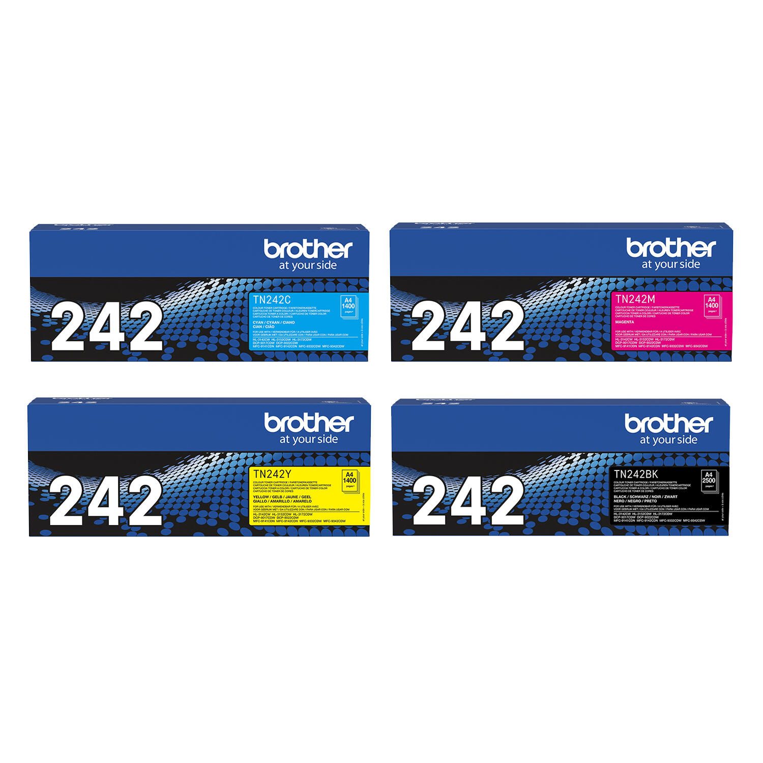 Brother Original TN-242 Toner - 4er Multipack (TN242C, TN242M, TN242Y, TN242BK) OPTN-242Pack