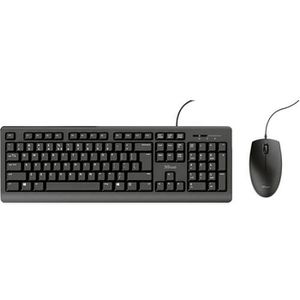 Trust Tastatur Primo Kabelgebunden, 23973, mit Maus, USB, schwarz