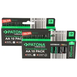 PATONA Premium 20x AA Batterien (2x10er) Pack 1,5V Alkaline