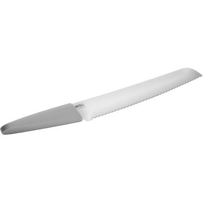 Brotmesser WOLL "Cutting Edge", weiß (grau), Klingenlänge 26cm, Edelstahl, Kunststoff, Kochmesser, Brotmesser, aus deutschem Edelstahl gemäß DIN 1.4116