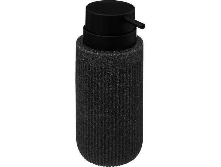 5Five Zeeppompje / zeep dispenser Onyx - antraciet - polystone - 17 x 7 cm - 350 ml