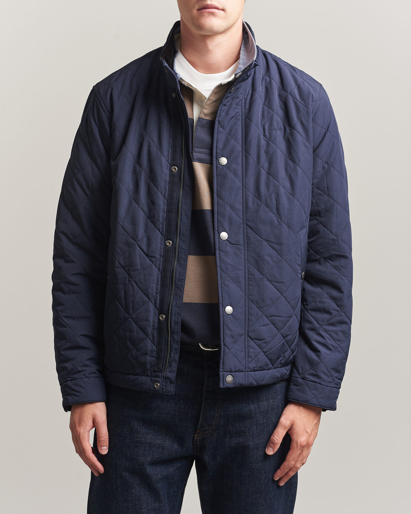 Gant Classic Quilted Jacket Evening Blue men L Blå