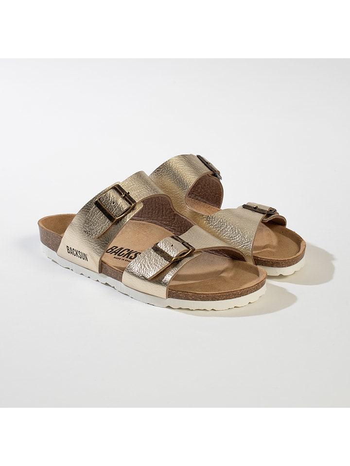 BACKSUN Pantoletten in Gold - 40