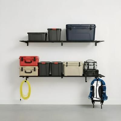 StoreYour 1' x 6' Bristol Garage Wall Mount Shelves - 2-Pack - Black - 1'x6'