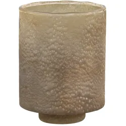 Chic Antique Glas Teelichthalter, H11/Ø9 cm, antik latte