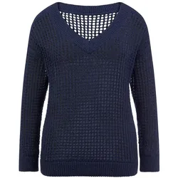 V-Pullover V-Ausschnitt Emilia Lay blau, 50