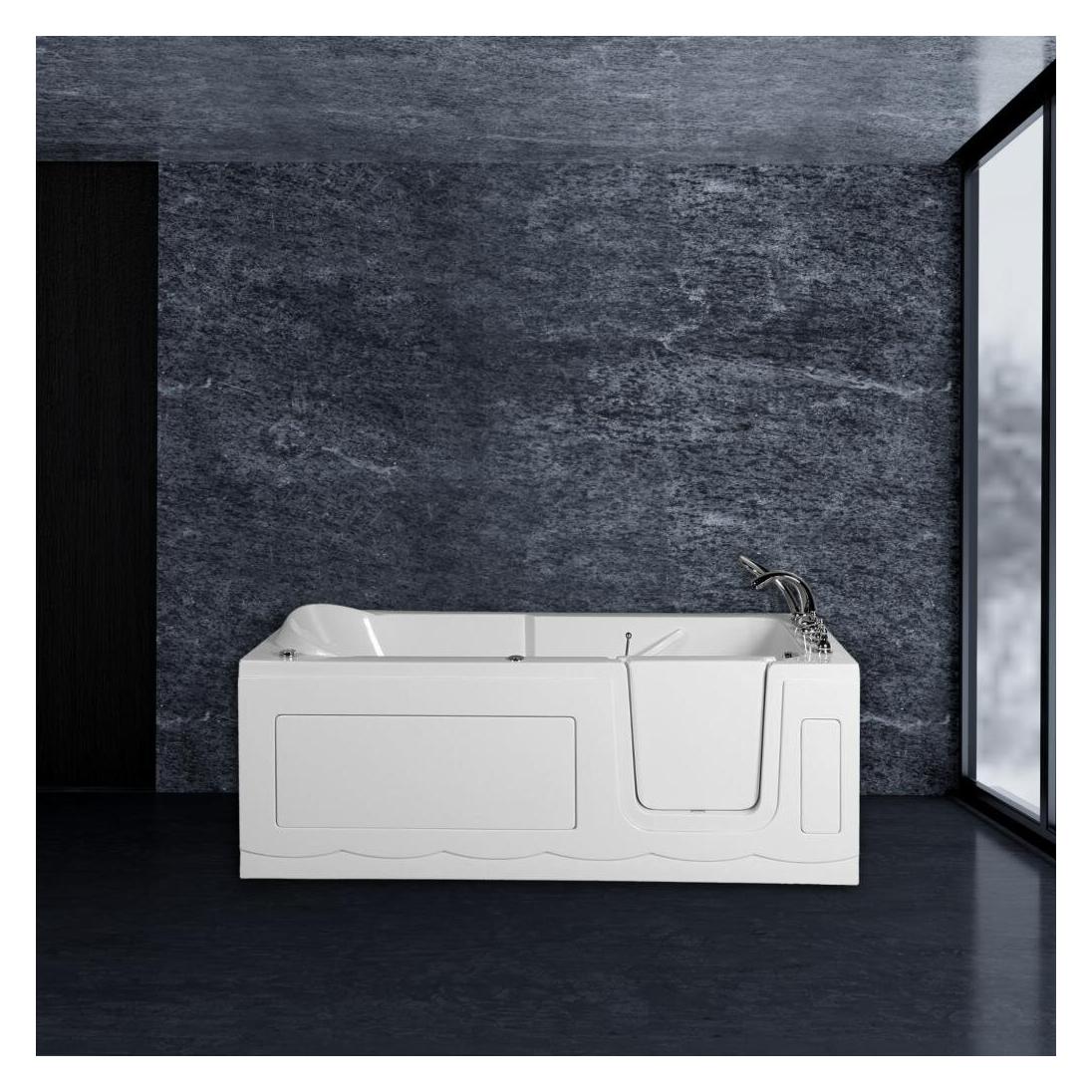 PureHaven Seniorenbadewanne 170x75 cm Sitz- und Whirlpool mit Massagedüsen integrierte Tür für leich (75 cm, 170 cm) (B0C6R3GXR3)